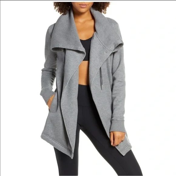 Zella Sweaters Euc Zella Nola Wrap Sweater Grey Size Small